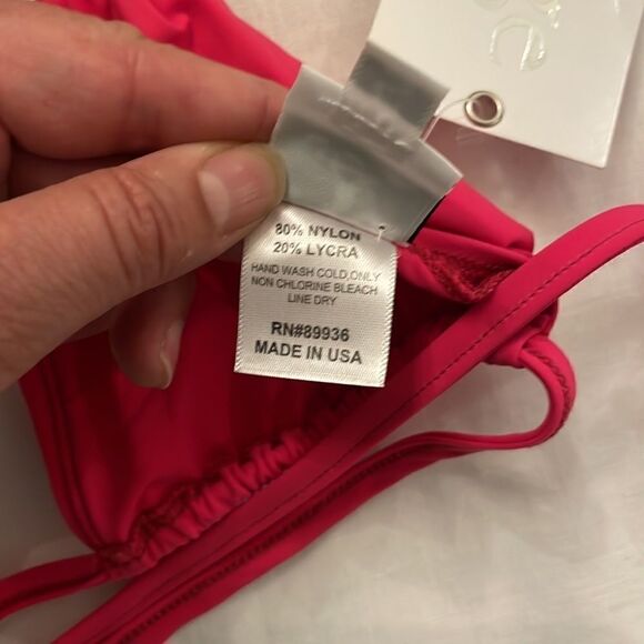SAUVAGE HOT PINK WITH GOLD BRAIDING BIKINI TOP.  NEW - Picture 6 of 6